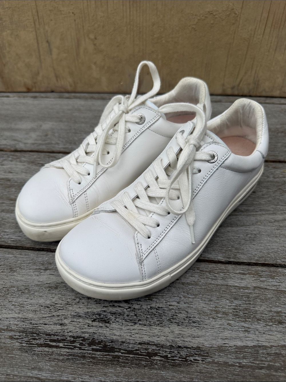 Birkenstock Women's White Leather Low-Top Sneakers